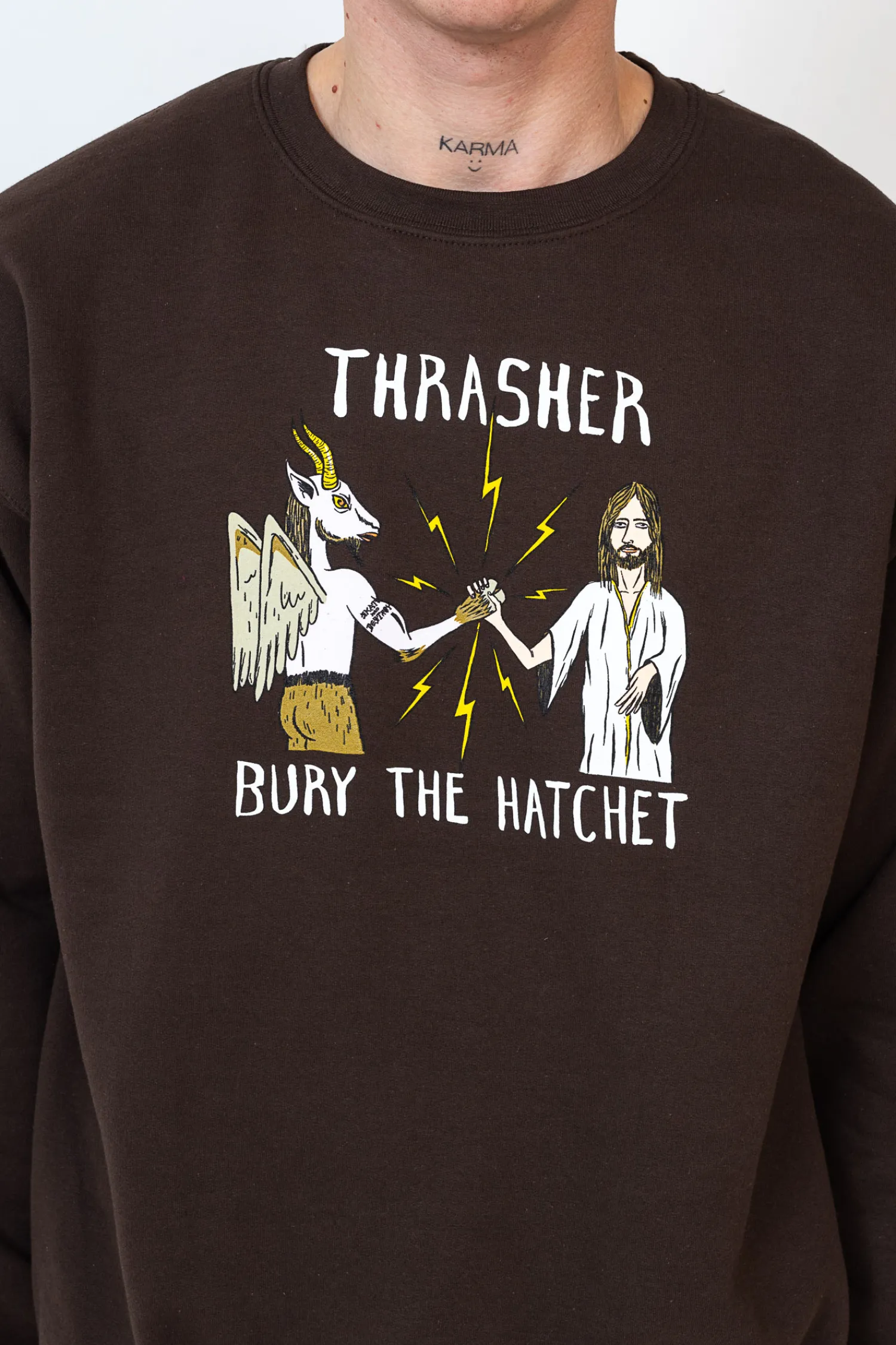 Thrasher Skateboard Mag. Bluza Bez Kaptura Thrasher x Toy Machine B.T.H.- Thrasher X Toy Machine|Bluzy Bez Kaptura