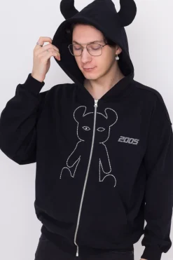 2005 Bluza Rozpinana Studded Horned Lucy Zip Hoodie- Bluzy Rozpinane