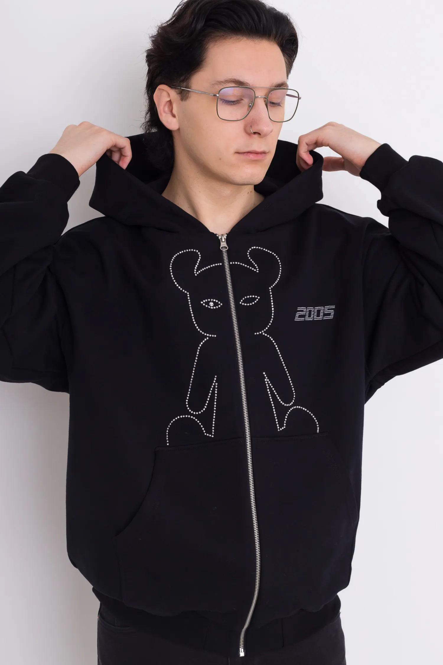 2005 Bluza Rozpinana Studded Horned Lucy Zip Hoodie- Bluzy Rozpinane