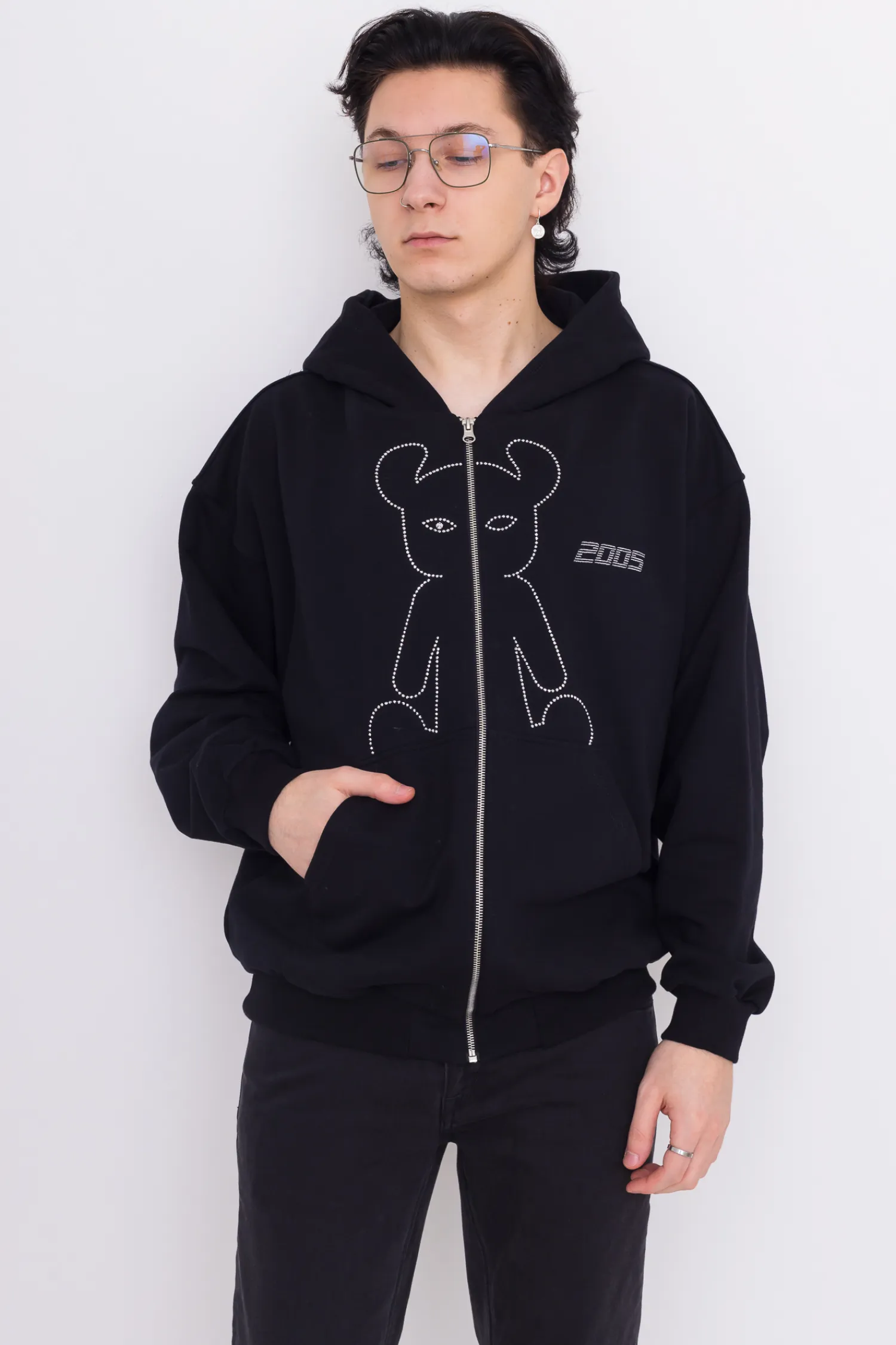 2005 Bluza Rozpinana Studded Horned Lucy Zip Hoodie- Bluzy Rozpinane