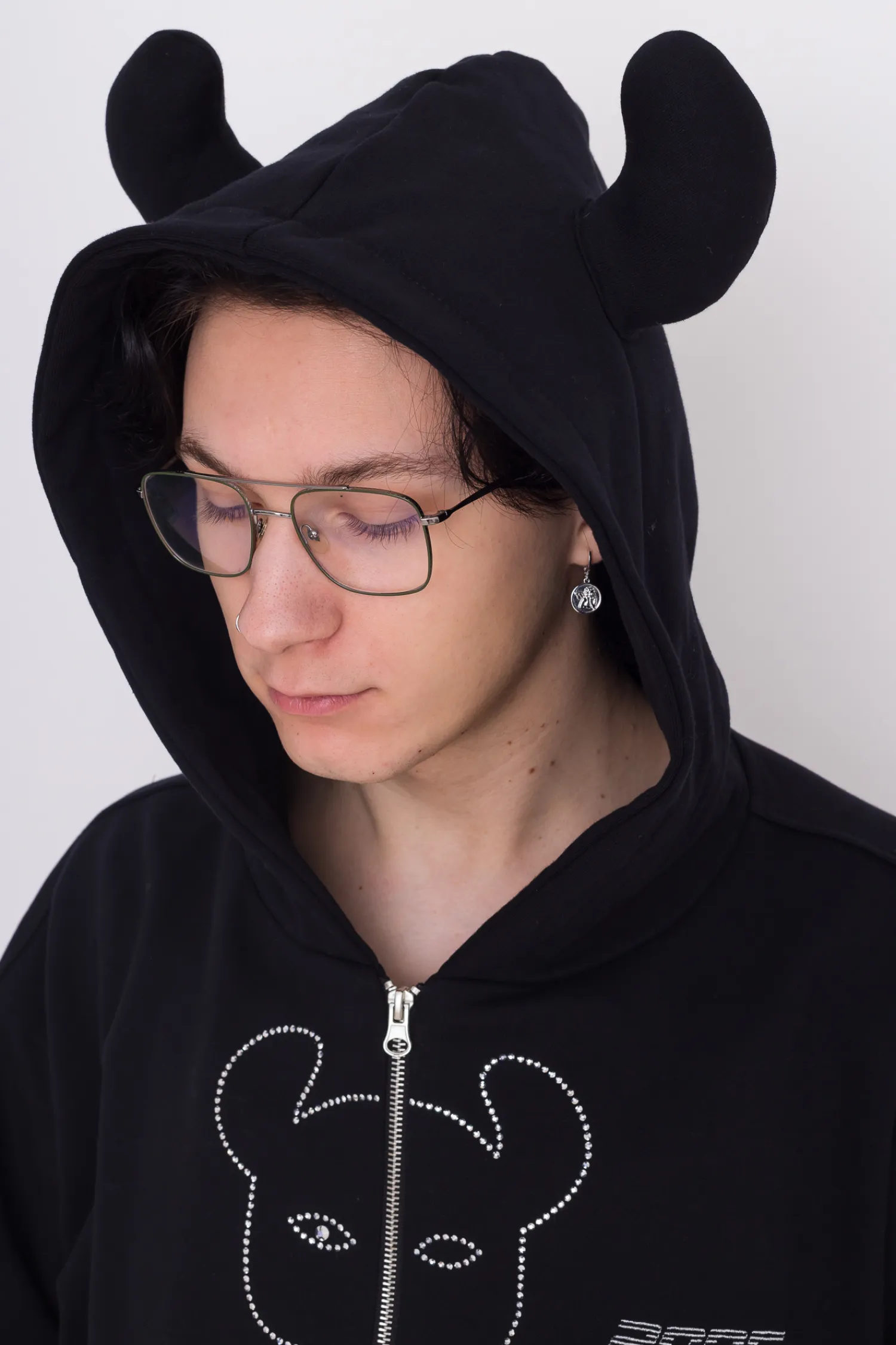 2005 Bluza Rozpinana Studded Horned Lucy Zip Hoodie- Bluzy Rozpinane
