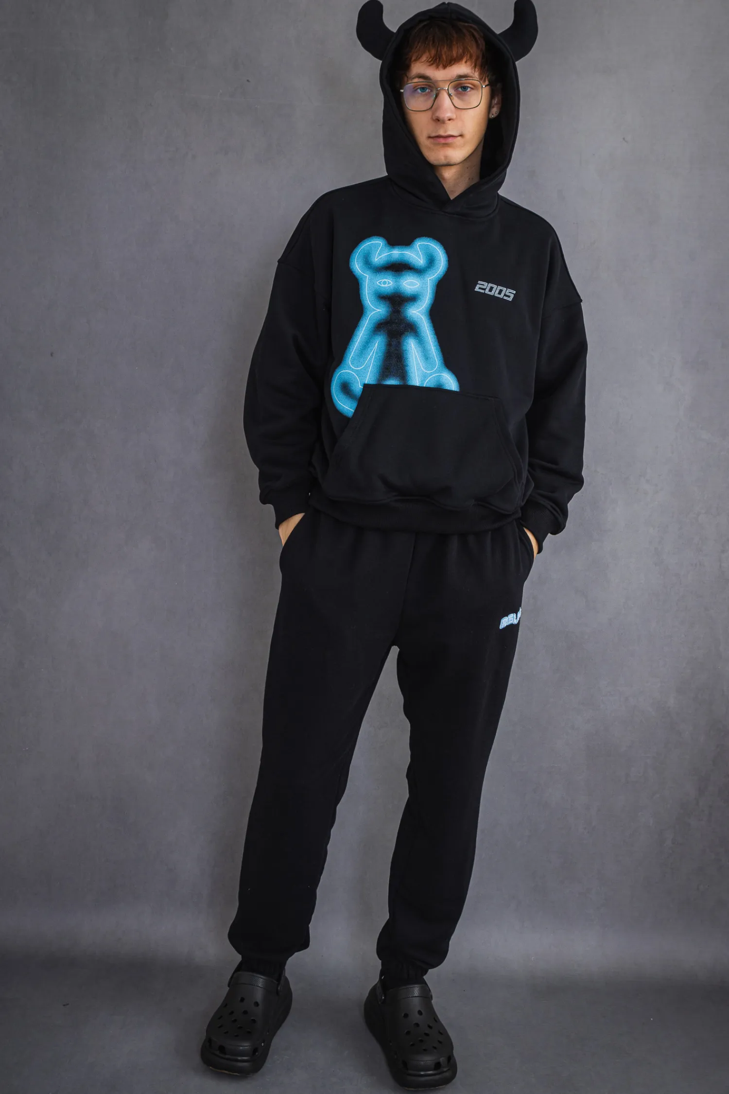 2005 Bluza Z Kapturem Airbrushed Horned- Bluzy Z Kapturem