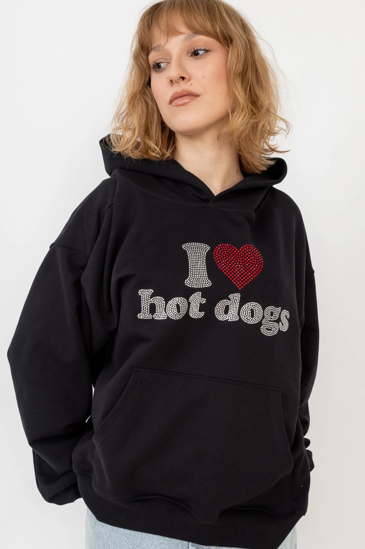 2005 Bluza Z Kapturem I <3 Hot Dogs- Bluzy Z Kapturem
