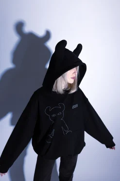 2005 Bluza Z Kapturem Studded Horned Lucy Hoodie- Bluzy Z Kapturem