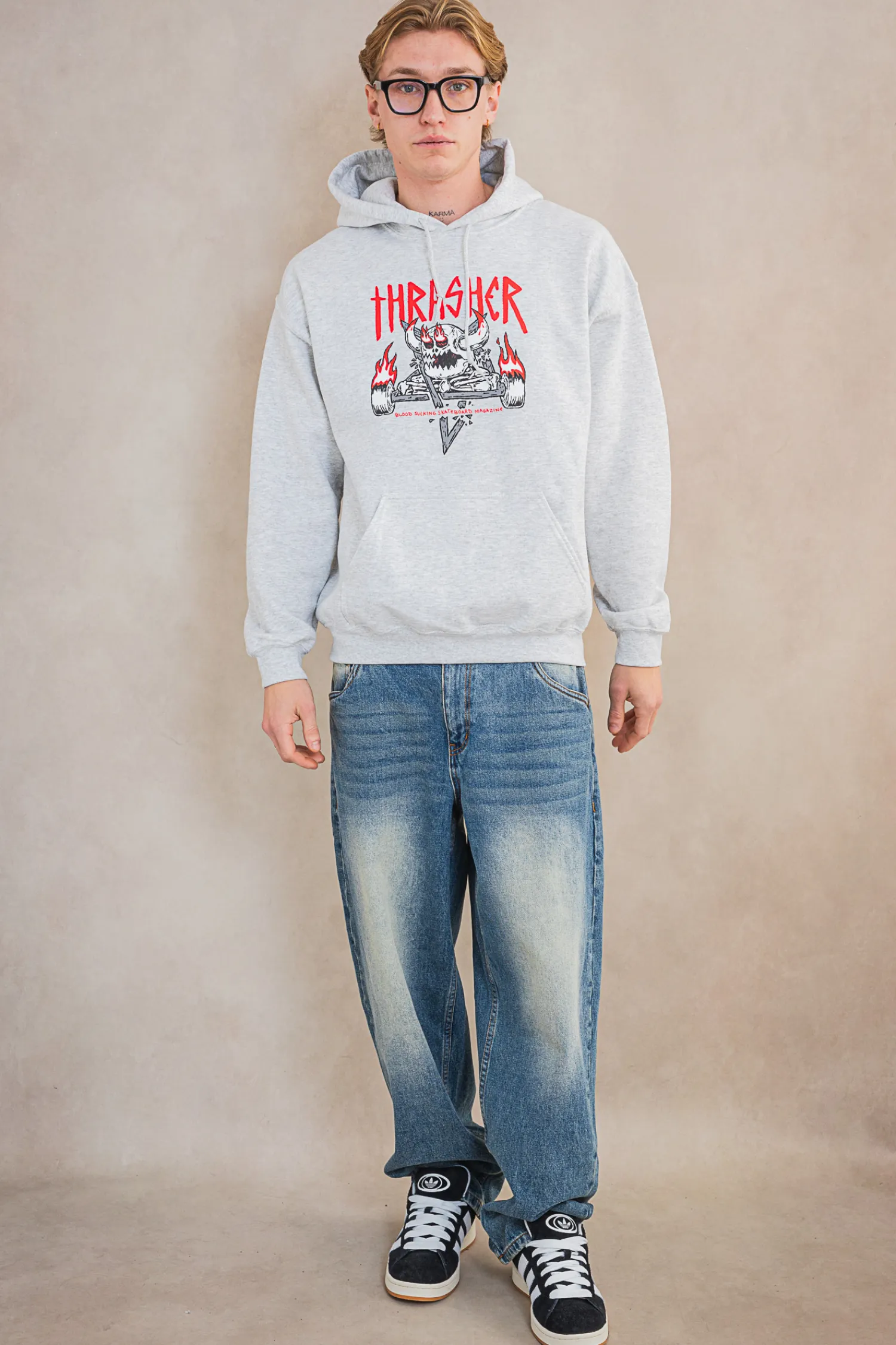 Thrasher Skateboard Mag. Bluza Z Kapturem Thrasher x Toy Machine Monster-Gram- Thrasher X Toy Machine|Bluzy Z Kapturem