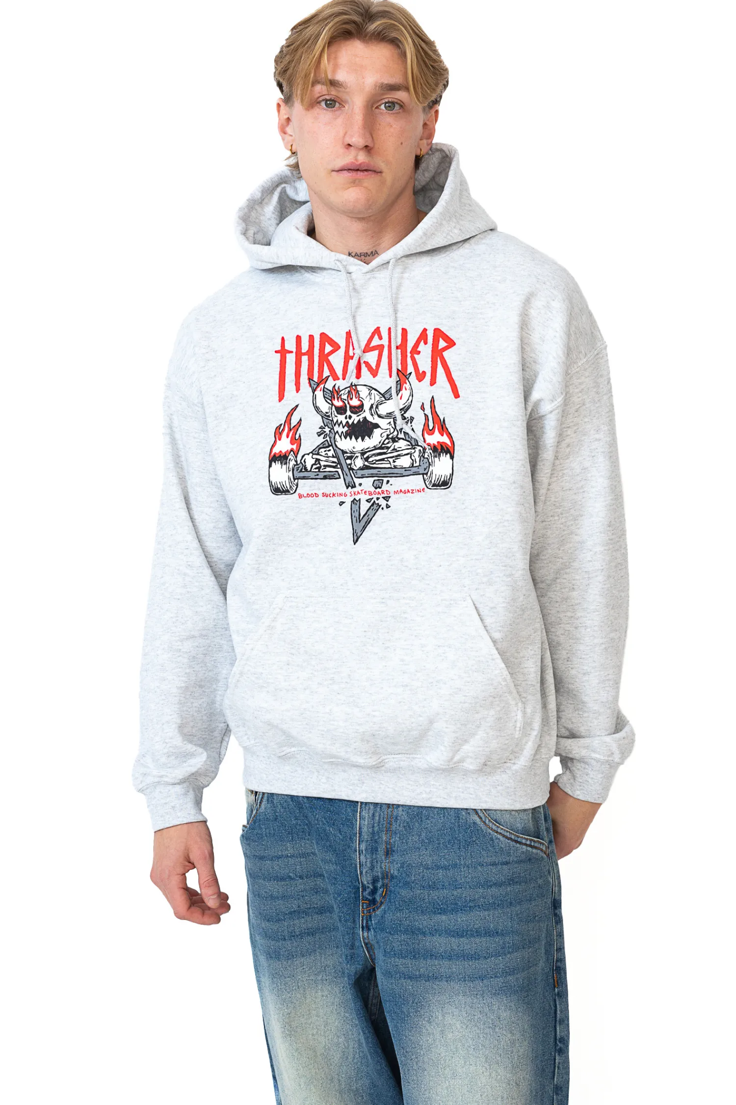 Thrasher Skateboard Mag. Bluza Z Kapturem Thrasher x Toy Machine Monster-Gram- Thrasher X Toy Machine|Bluzy Z Kapturem