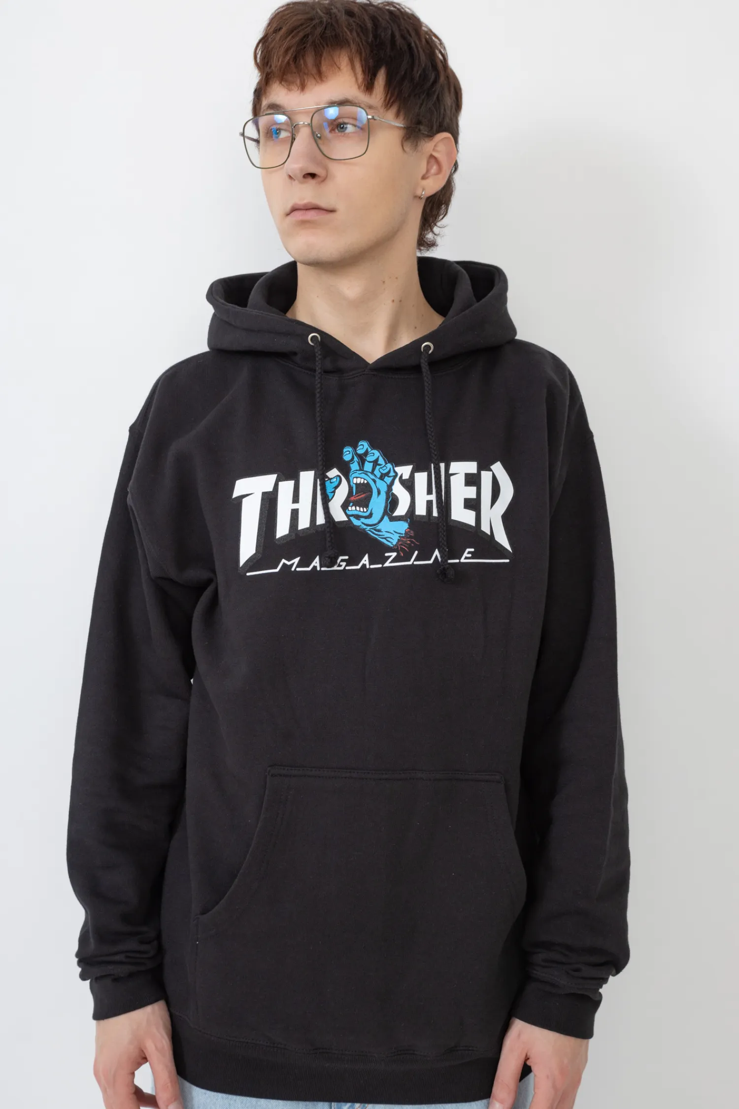 Thrasher Skateboard Mag. Bluza Z Kapturem Thrasher Screaming Logo Santa Cruz- Thrasher X Santa Cruz|Bluzy Z Kapturem