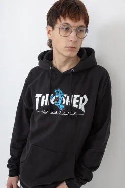 Thrasher Skateboard Mag. Bluza Z Kapturem Thrasher Screaming Logo Santa Cruz- Thrasher X Santa Cruz|Bluzy Z Kapturem