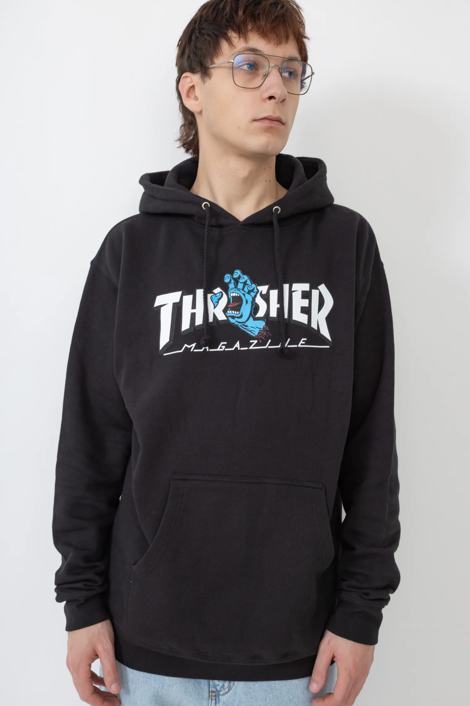 Thrasher Skateboard Mag. Bluza Z Kapturem Thrasher Screaming Logo Santa Cruz- Thrasher X Santa Cruz|Bluzy Z Kapturem