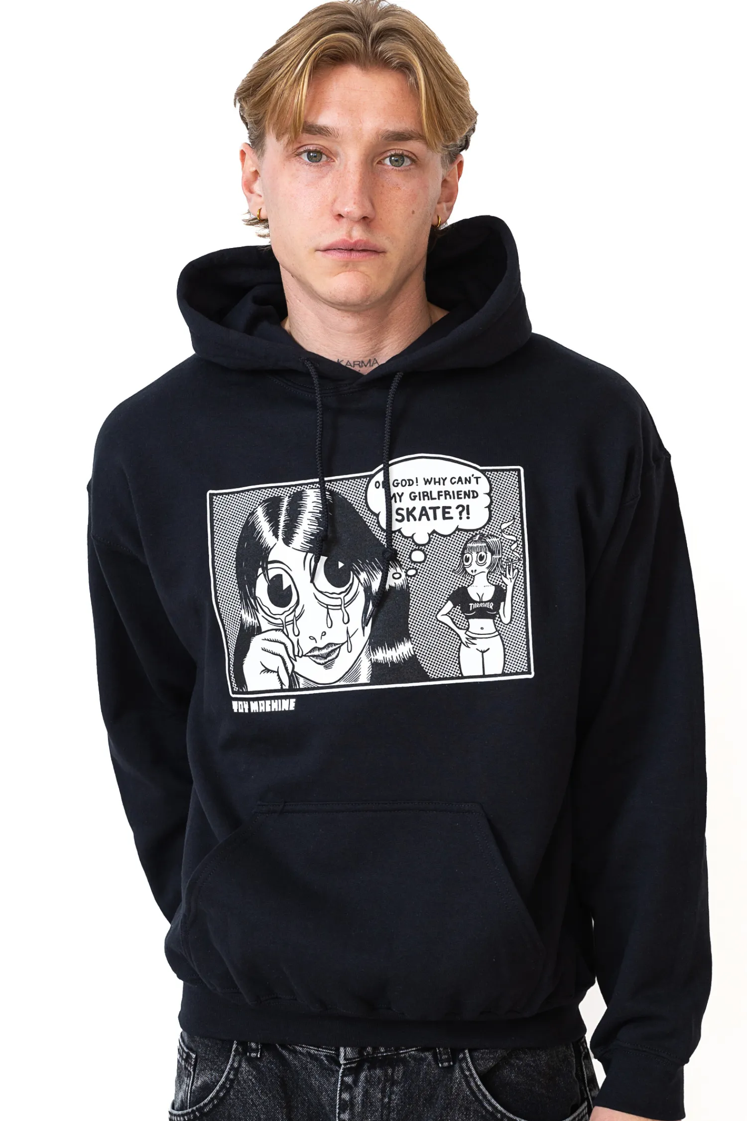Thrasher Skateboard Mag. Bluza Z Kapturem Thrasher x Toy Machine Girlfriend- Thrasher X Toy Machine|Bluzy Z Kapturem