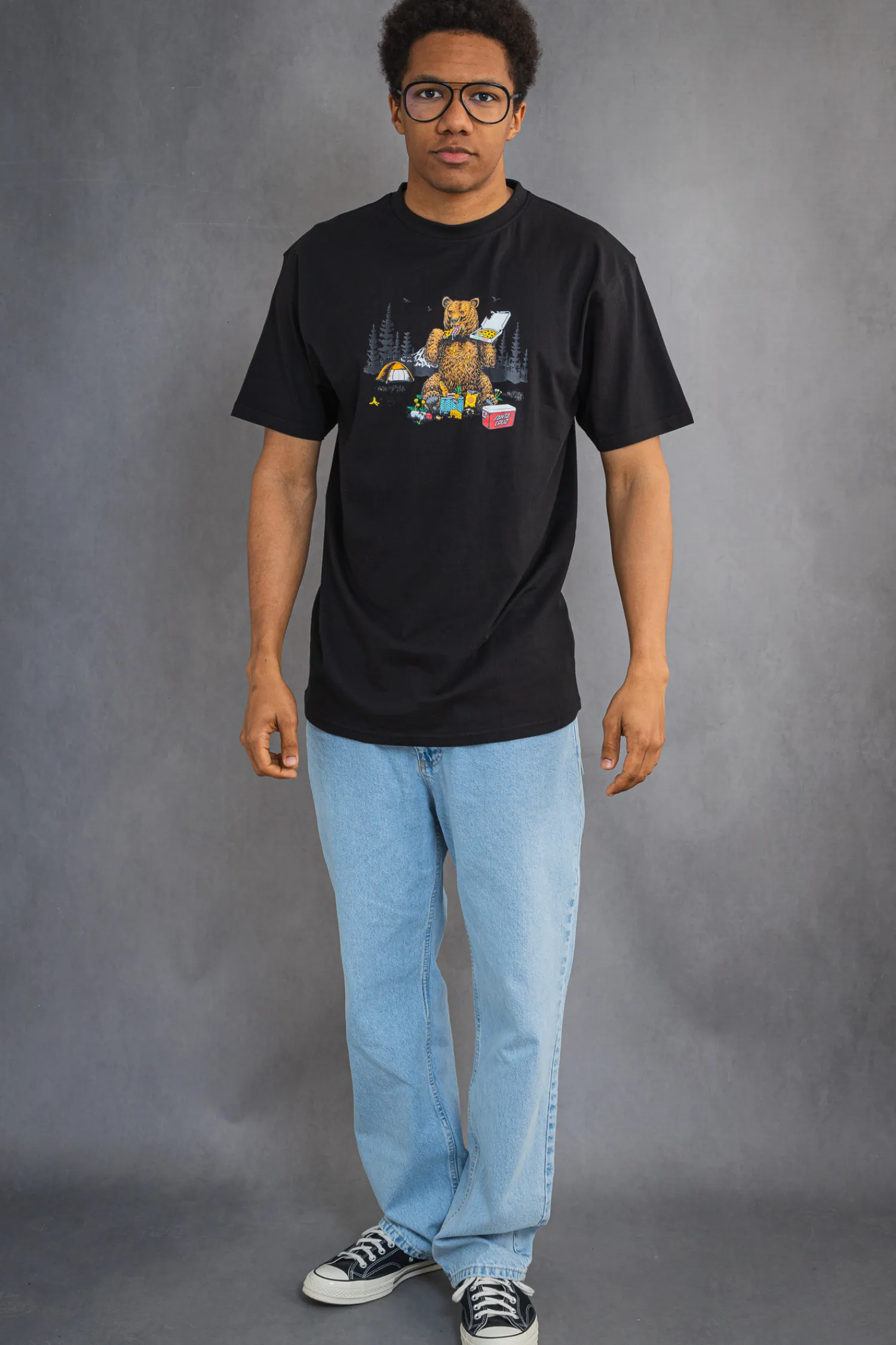 Santa Cruz Skateboards Koszulka Santa Cruz Braun Pizza Bear- T-shirty
