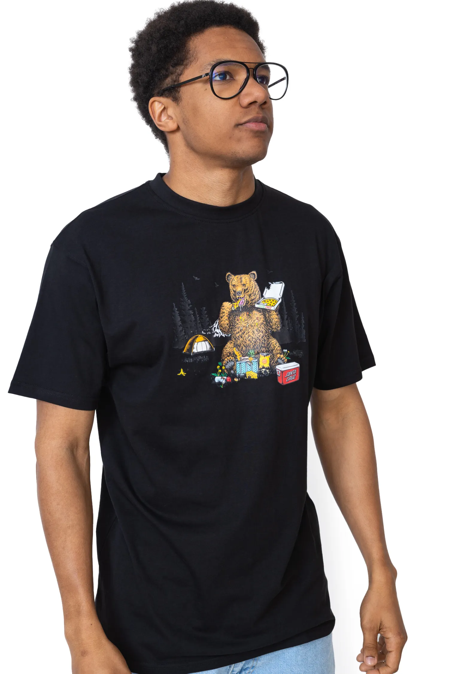 Santa Cruz Skateboards Koszulka Santa Cruz Braun Pizza Bear- T-shirty