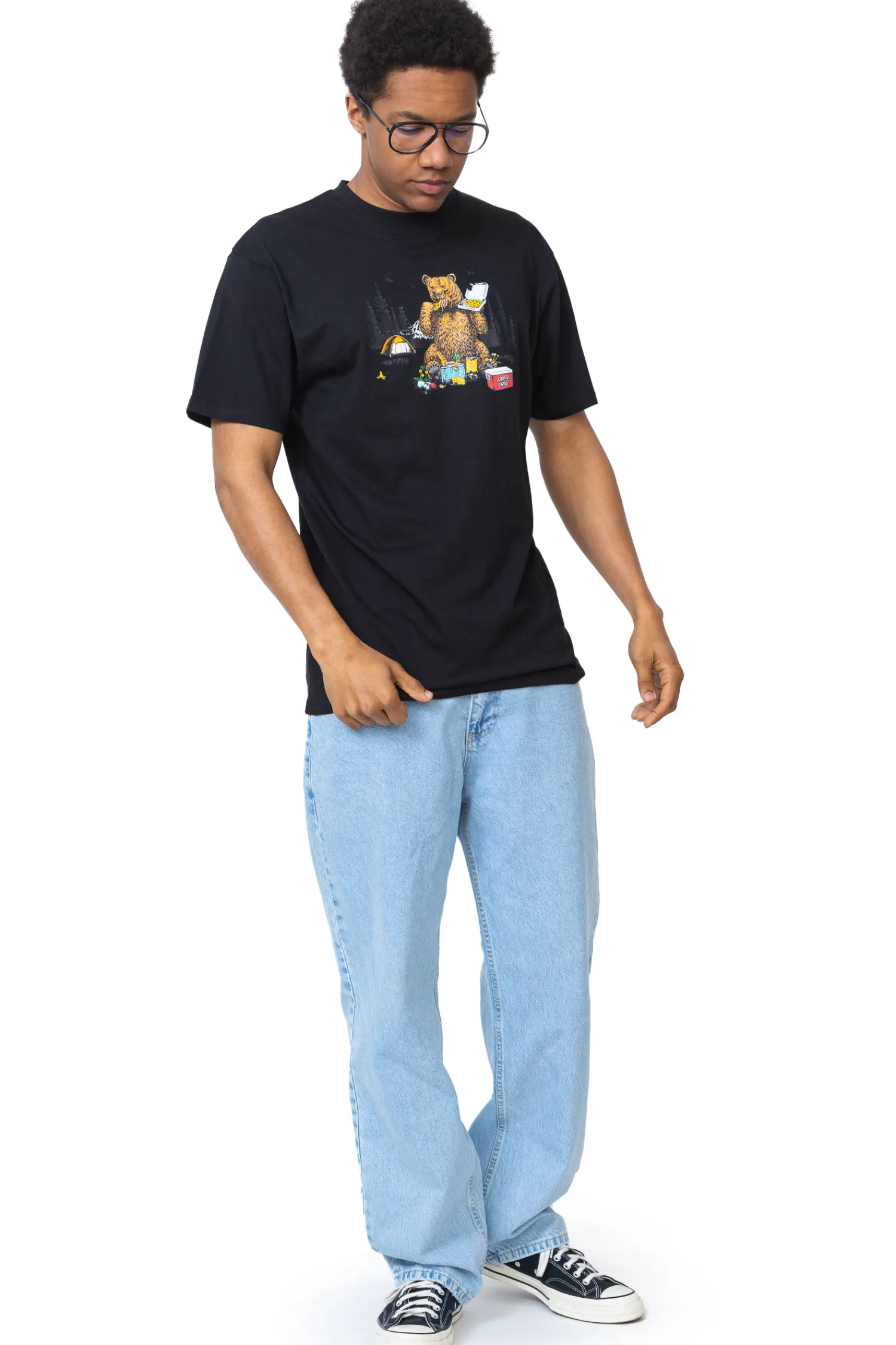 Santa Cruz Skateboards Koszulka Santa Cruz Braun Pizza Bear- T-shirty