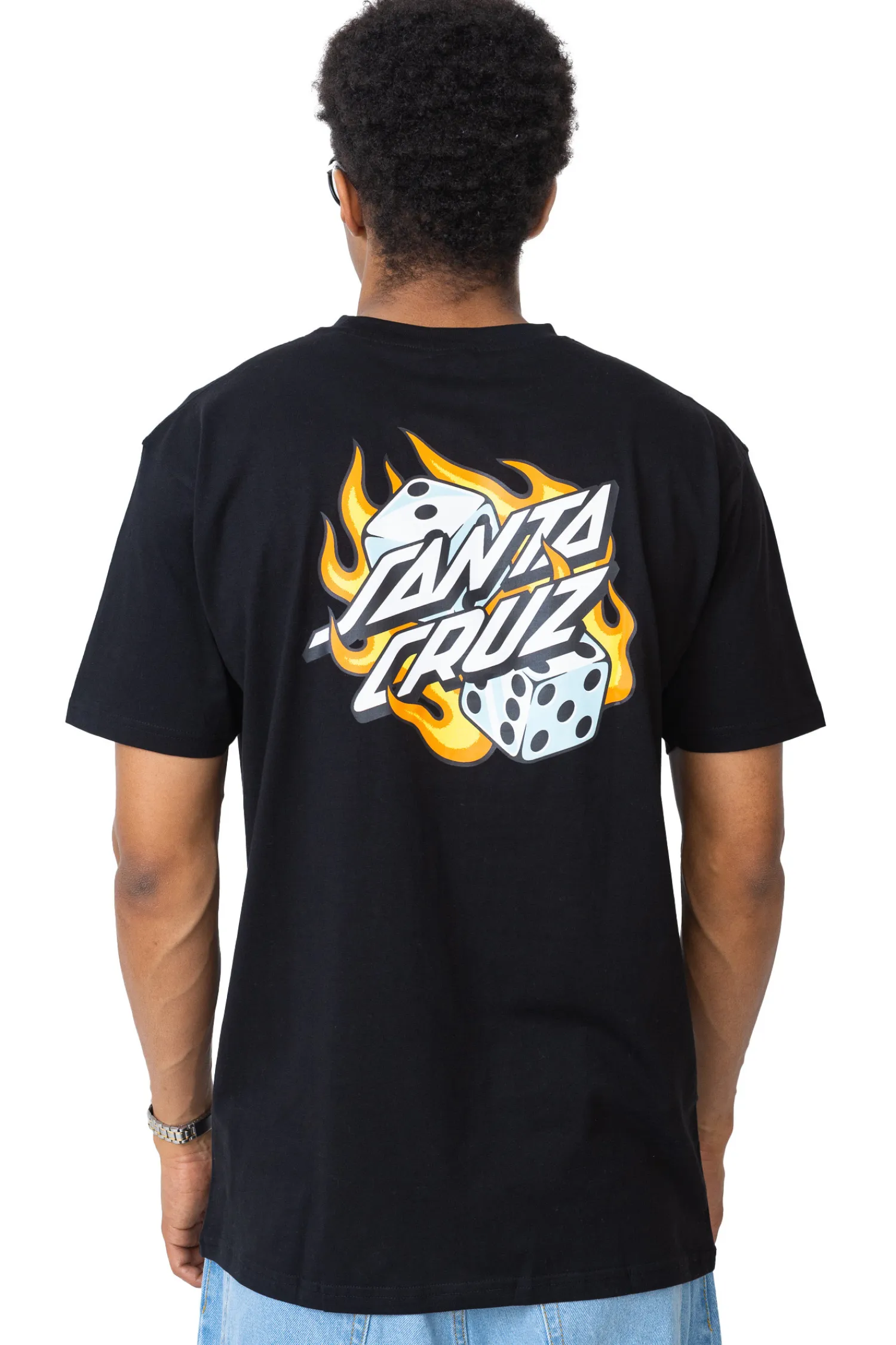 Santa Cruz Skateboards Koszulka Santa Cruz Flaming Dice Dot Chest- T-shirty
