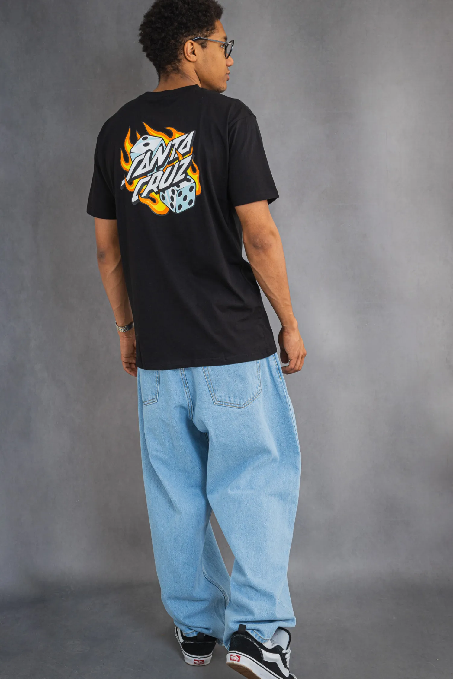 Santa Cruz Skateboards Koszulka Santa Cruz Flaming Dice Dot Chest- T-shirty