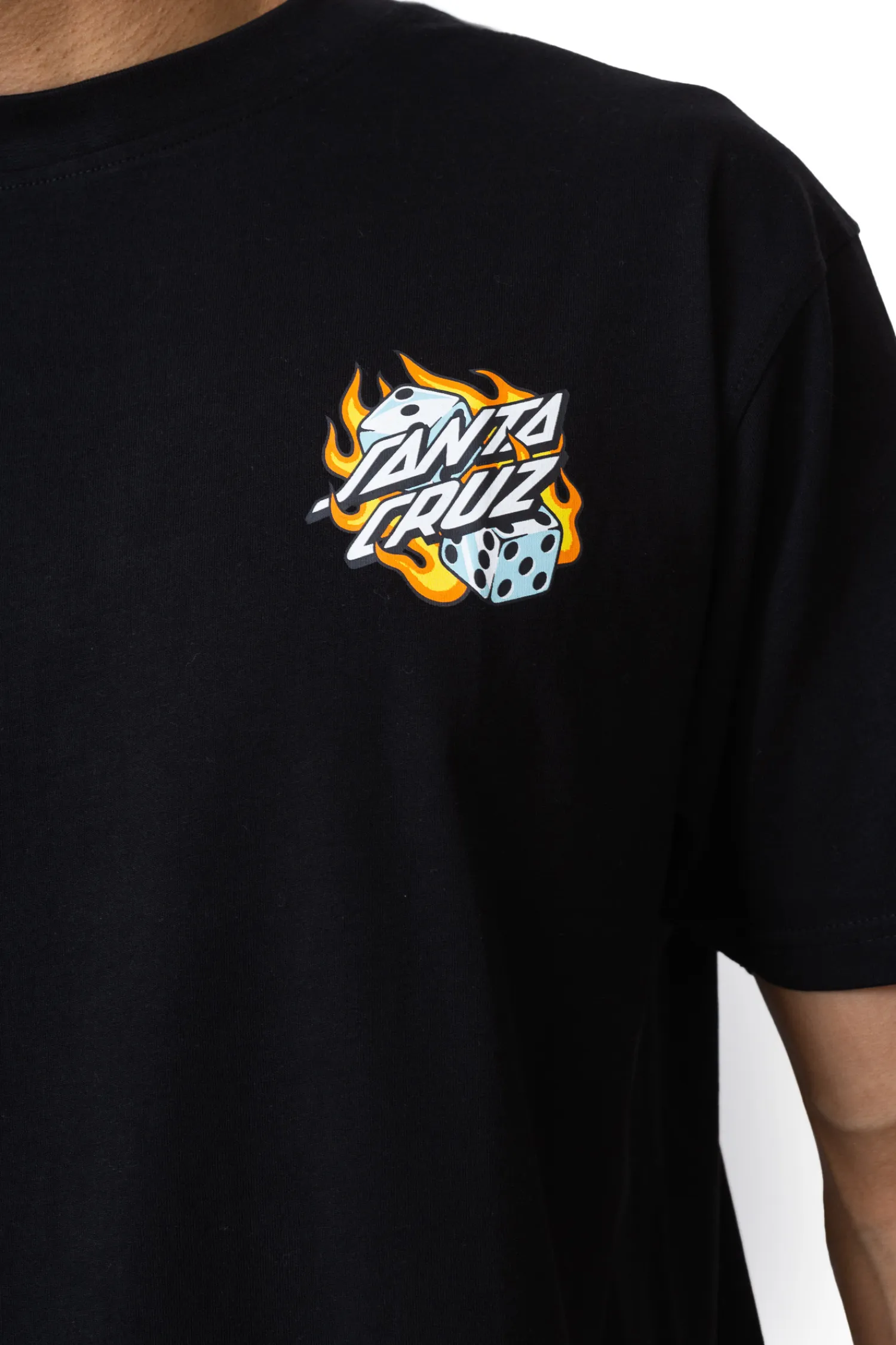Santa Cruz Skateboards Koszulka Santa Cruz Flaming Dice Dot Chest- T-shirty