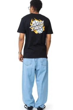 Santa Cruz Skateboards Koszulka Santa Cruz Flaming Dice Dot Chest- T-shirty