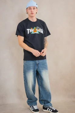 Thrasher Skateboard Mag. Koszulka Thrasher x Toy Machine Vortex- Thrasher X Toy Machine|T-shirty