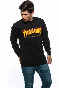 Thrasher Skateboard Mag. Longsleeve Thrasher Flame Logo- Longsleeve